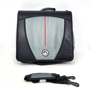 Case-It Mighty Zip Tab 3-Ring 3-inch Zipper Binder Expanding File Black/Gray New